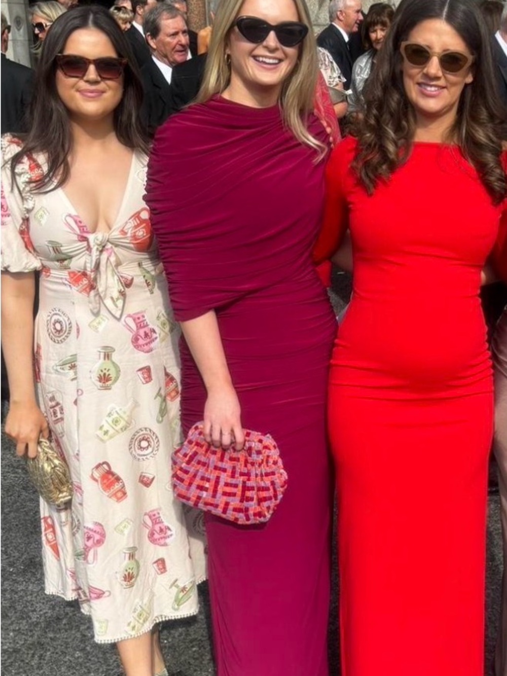 Ruched One-Shoulder Maxi Dress in Berry